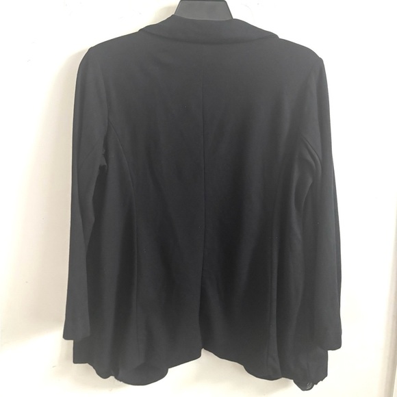 J.Jill Ponte Blazer Womens 1XL Black Open Front Stretch Knit Career Office - Picture 2 of 5